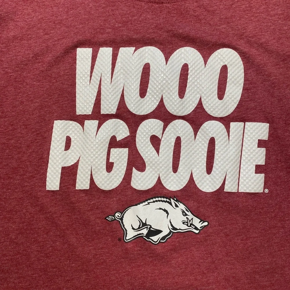 GOOD Mens Size XL Champion Arkansas Razorbacks Pig Sooie Short Sleeve T-Shirt - Picture 4 of 9